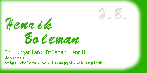 henrik boleman business card